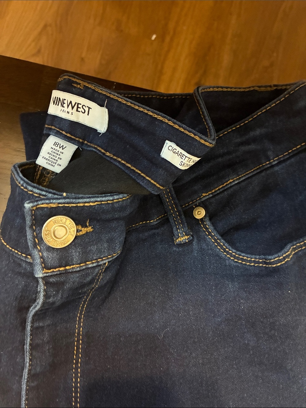 Nine West Dark Indigo High-Rise Cigarette Jeans